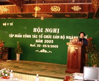 Hội nghị tập huấn công tác tổ chức cán bộ ngành y tế năm 2005
