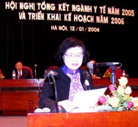 Phát biểu của Bộ trưởng bộ Y tế Trần Thị Trung Chiến tại Hội nghị tổng kết ngành y tế năm 2005