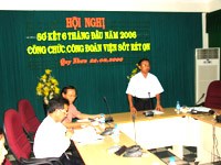 Kết quả thi đua và hoạt động Công đoàn Viện sốt rét-KST-CT Quy Nhơn 6 tháng đầu năm 2006.