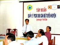 Hoạt động tập huấn Nâng cao khả năng quản lý phòng chống sốt rét cho cán bộ tuyến huyện Dự án Quỹ toàn cầu Phòng chống sốt rét một số tỉnh thuộc khu vực miền Trung-Tây Nguyên.