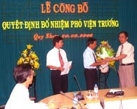 Bộ Y tế Công bố Quyết định bổ nhiểm các Phó Viện trưởng-Viện Sốt rét-KST-CT Quy Nhơn.