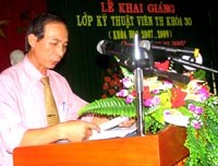 Viện Sốt rét-KST-CT Quy Nhơn khai giảng lớp Kỹ thuật viên xét nghiệm Trung học Khóa 30 (2007-2009)