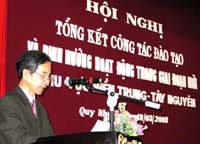 Đánh giá kết quả 30 năm đào tạo (1977-2007) và định hướng hoạt động trong giai đoạn mới tại khu vực miền Trung-Tây Nguyên