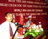 Phát biểu của đại diện Tổ chức Y tế Thế giới tại Việt Nam trong buổi Lế Phát động tuyên truyền Ngày Thế giới Phòng chống Sốt rét 25-4 ở TP. Huế