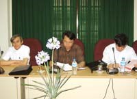 Vụ Tổ chức cán bộ Bộ Y tế làm việc với Viện Sốt rét-Ký sinh trùng-Côn trùng Quy Nhơn về công tác bảo vệ chính trị nội bộ.