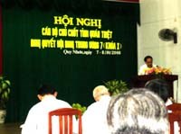 Hội nghị cán bộ chủ chốt tỉnh Bình Định quán triệt Nghị quyết Trung ương 7 khoá X