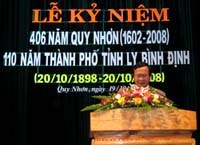 Lễ kỷ niệm 406 năm phủ Quy Nhơn, 110 năm thành lập đô thị  tỉnh lỵ Bình Định và 10 năm Quy Nhơn được công nhận thành phố loại 2