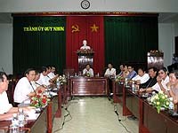 Thành ủy Quy Nhơn gặp mặt các tổ chức Đảng trực thuộc chuẩn bị chuyển giao cho dân chính Đảng tỉnh Bình Định