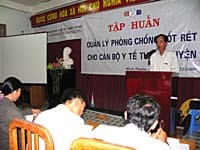 Tập huấn nâng cao năng lực quản lý sốt rét tuyến huyện khu vực miền Trung-Tây Nguyên năm 2009