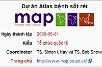 Dự án Xây dựng và thiết lập bản đồ cho sốt rét (MAP_Malaria Atlas Project)