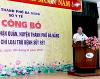 Lễ Công bố quyết định công nhận thành phố Đà Nẵng đạt tiêu chí Loại trừ sốt rét